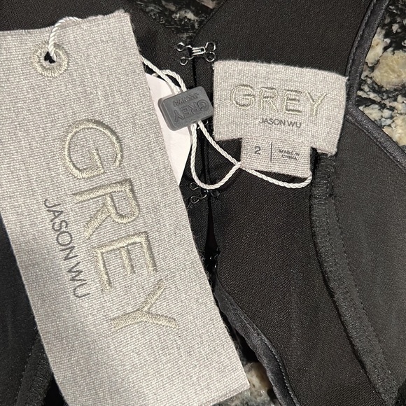 Grey Jason Wu Stretch V-Neck Dress - Picture 15 of 15